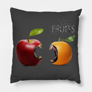 wild fruits apple and orange Pillow