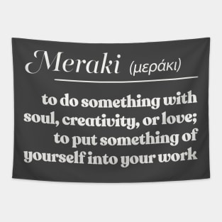 Meraki / μεράκι ///  Inspirational Words Definition Tapestry