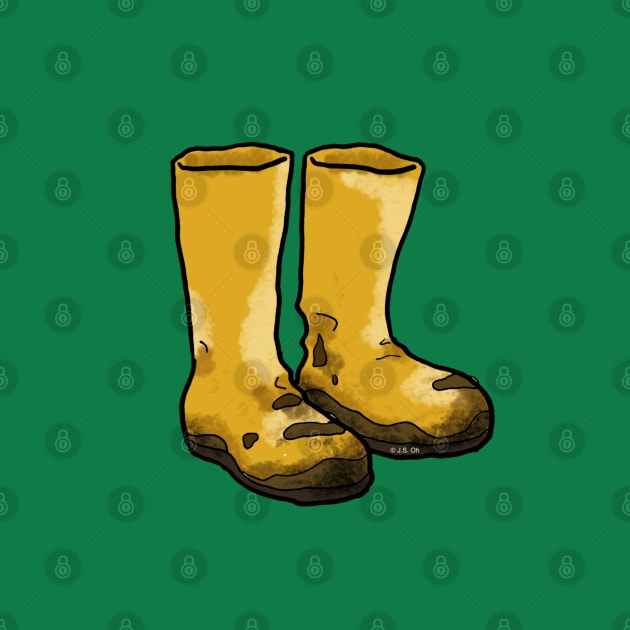 muddy garden boots by cartoonygifts