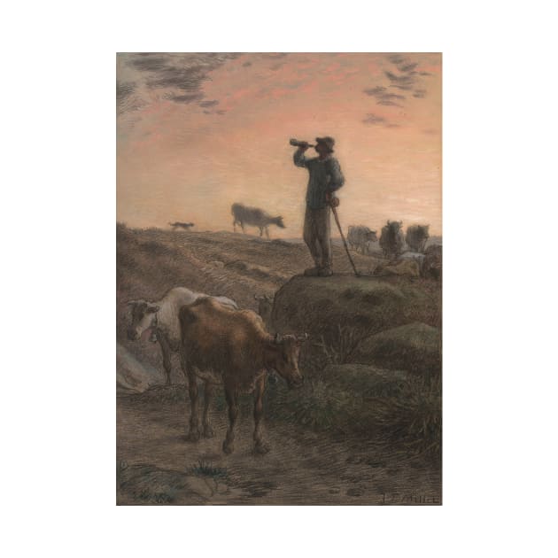 Calling Home the Cows by Jean-Francois Millet by Classic Art Stall