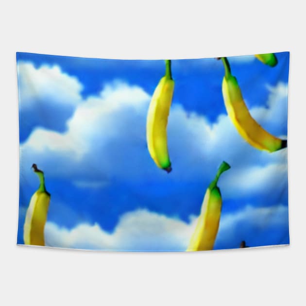 Flying Yellow Bananas are Everywhere! Tapestry by drumweaver