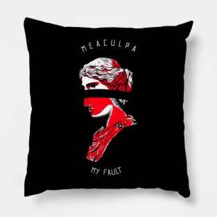 a woman Statue with a Latin Quote Inspired by Greek mythology Pillow