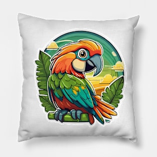 parrot perched on a branch Pillow