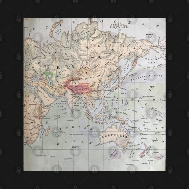Europe and Asia, antique map 1800s by djrunnels