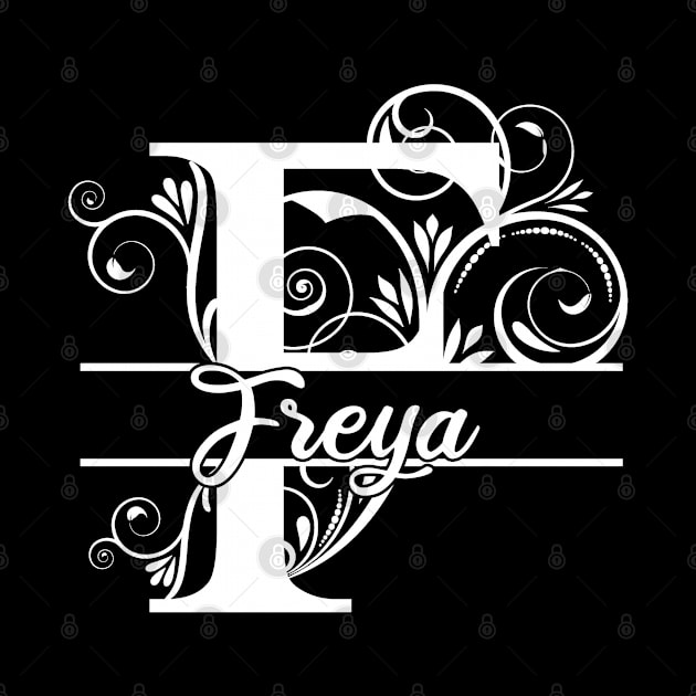 Personalized Name Monogram F - Freya - Letter F - White by MysticMagpie