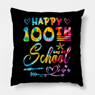 Tie Dye Happy 100th Day Of School Teacher Student 100 Days Pillow