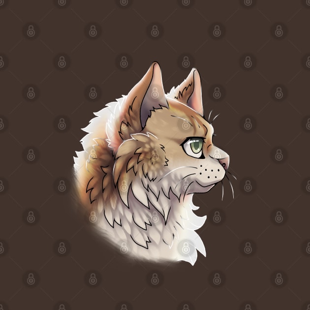 Golden Ticked British Longhair Side Portrait by Bamsdrawz