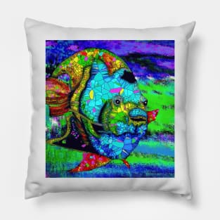 Angel Fish Swimming in the Sea Pillow