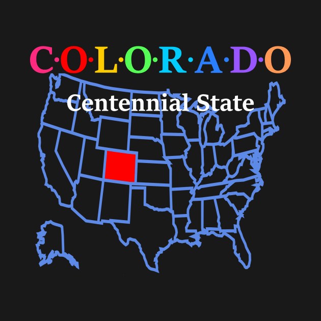 Colorado, USA. Centennial State (Map Version) by Koolstudio