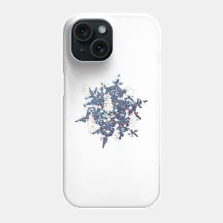 White Christmas Trees with Red and Blue Details Phone Case