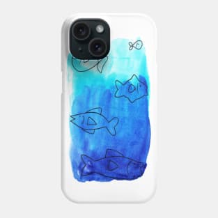 Gradient Watercolor Fish Phone Case