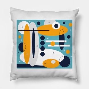 Space Race Retro Atomic Abstract Pillow