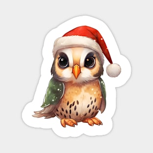 American Kestrel in Santa Hat Magnet