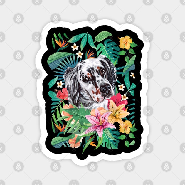 Tropical English Setter Magnet by LulululuPainting