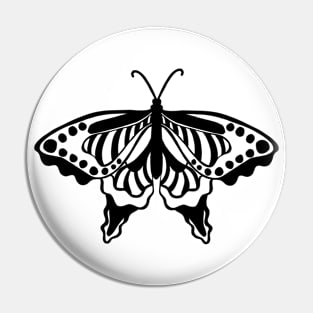 Black Butterfly Tattoo Pin