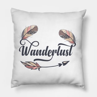 wanderlust feathers Pillow