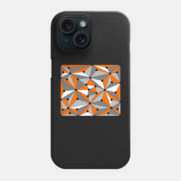 Abstract geometric pattern - orange, gray, black and white. Phone Case by kerens