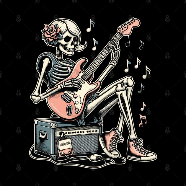 rock and roll skeleton girl by chems eddine