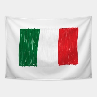 Doodle ITALY flag. Child drawing i love ITALY design flag Tapestry