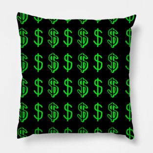 Dollar Signs Money Rich Pillow