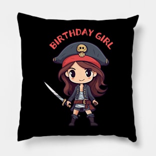 Pirate Birthday Theme - Pirate Girl Pillow