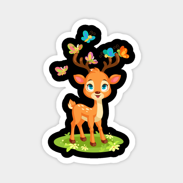 Cute Deer Magnet by King Tiger