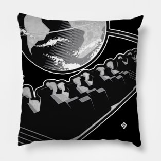 Spaceship Earth B&W Pillow