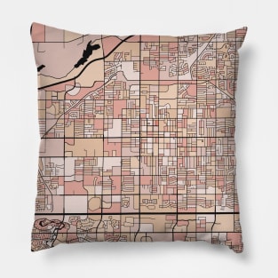 Mesa Map Pattern in Soft Pink Pastels Pillow