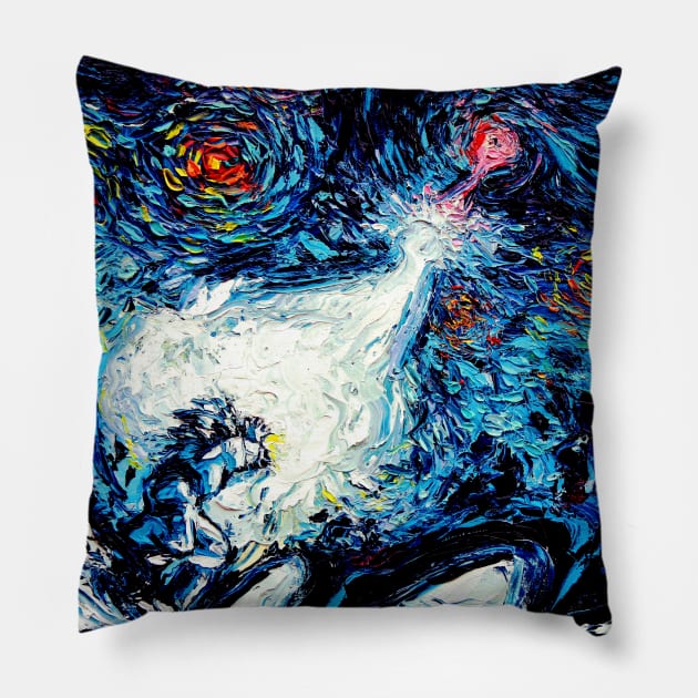 van Gogh Never Saw A Power Level Over 9000 Pillow by sagittariusgallery