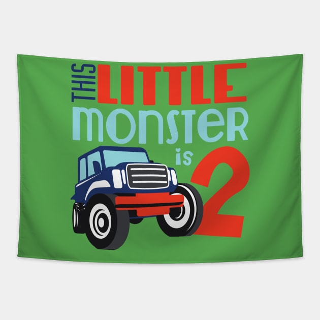 This Little Monster Is 2 Tapestry by kimmieshops