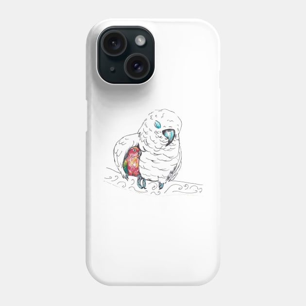 Parrot Bird Cuddle Phone Case by drknice