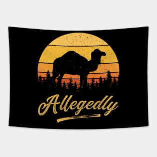 Allegedly Camel Desert Ship Retro Vintage Sunset Distressed Tapestry