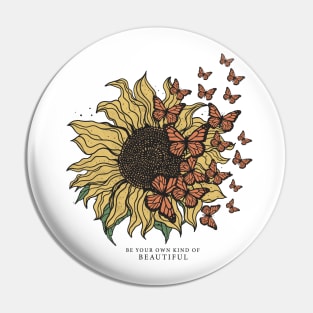 Sunflower with Butterfly Pin