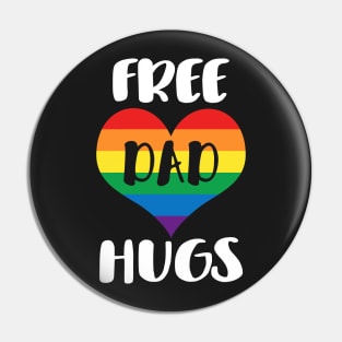 Free Dad Hugs - White Text Pin