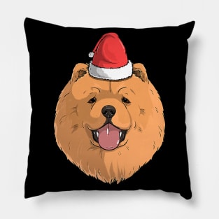 Chow Chow Dog Santa Claus Hat Christmas Pillow