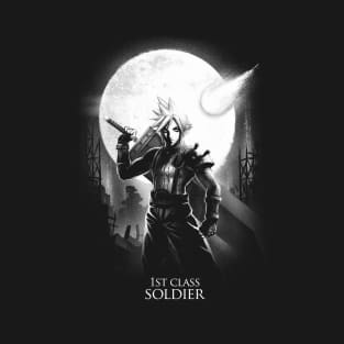 Final Fantasy Cloud Moon - Cloud Strife 1st Class SOLDIER - Video Game T-Shirt