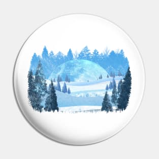 Christmas in the forest on a full moon Pin