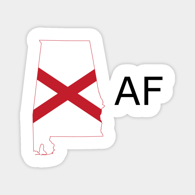 Alabama Flag State Outline AF (black) Magnet by Big Term Designs