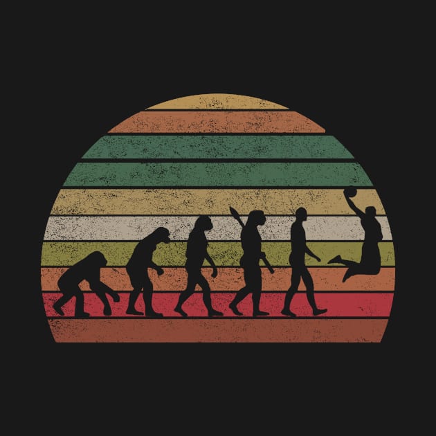 Vintage Basketball T-Shirt Evolution T-shirt by Elsie