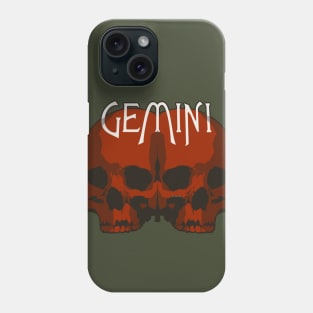 Red Gemini Twins Skulls Phone Case