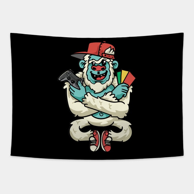 Yeti Gamer Tapestry by Deduder.store