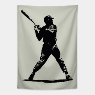 Baseball Player Silhouette Tapestry