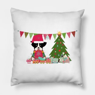 Suave Corgi celebrates Christmas! - The Cool sophisticated Puppy! Pillow