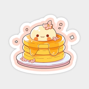 Cute Chibi Butter On Pancakes with Syrup Anime Art Magnet