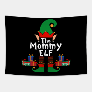 Funny Family Matching Christmas Mommy Elf Tapestry