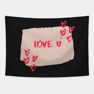 Love U Heart Art Tapestry