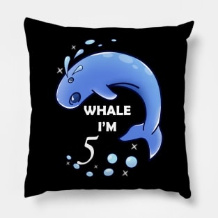 Whale I'm 5 years old Birthday Pillow