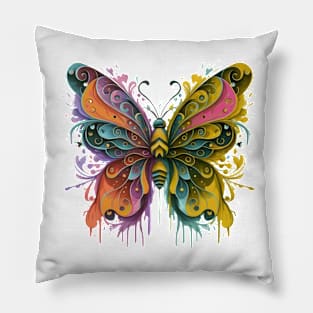 Butterfly Design Digital Painting Pillow