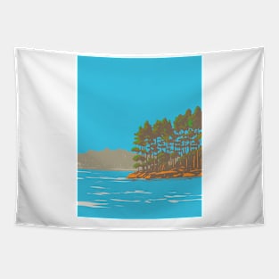 Lake Catherine State Park on South Shore of Lake Catherine Southeast of Hot Springs Arkansas WPA Poster Art Tapestry