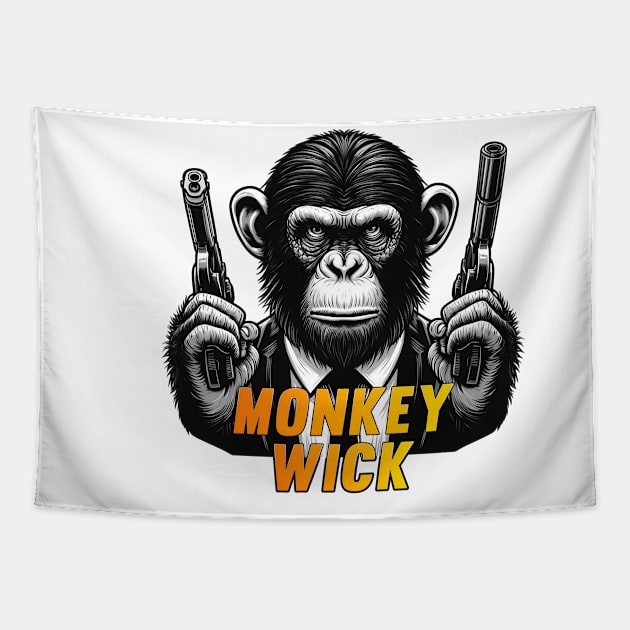 Monkey Wick Tapestry by Rawlifegraphic